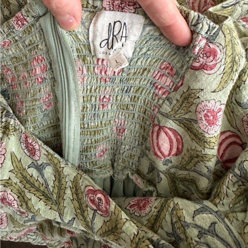 Anthropologie dRA Los Angeles Resa Moroccan Gauzy Cotton Ruffle Boho Midi Dress - Picture 11 of 12